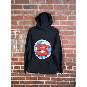 Channel 5 News Hoodie Black Sweatshirt Big Dual Graphics Adult Size Medium